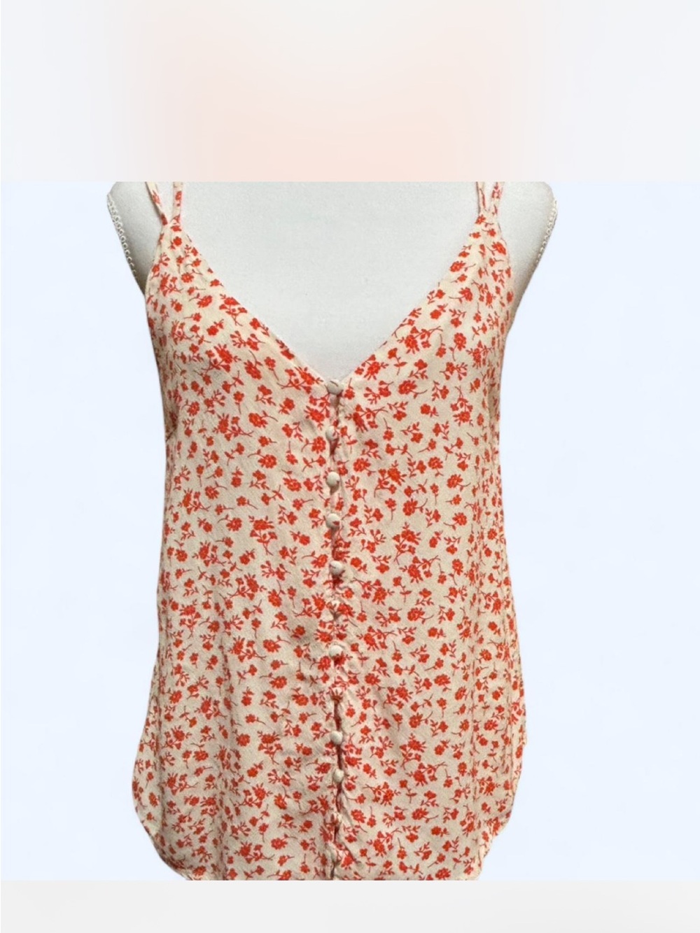 Sophie Rue Cream Tank with orange Floral Print
